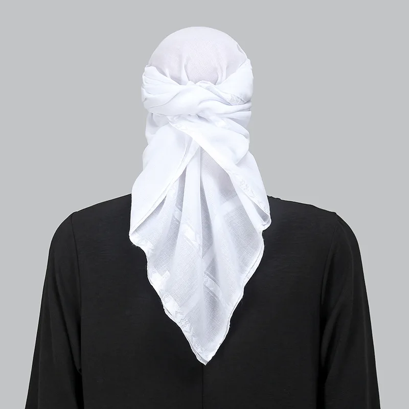 Bandana Blank White - 이슬람 화이트 스퀘어 스카프 남자 Shemagh