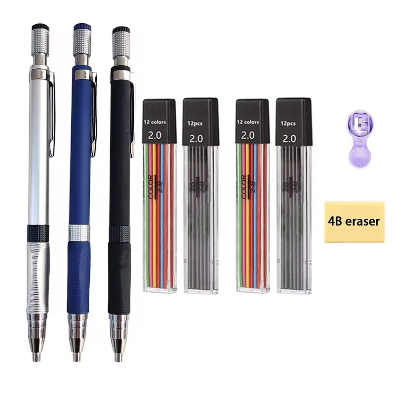 2.0mm 기계식 연필 세트, 2B 검정/컬러 리필심  - Staedtler Pencil Lumocolor 리뷰 및 가격