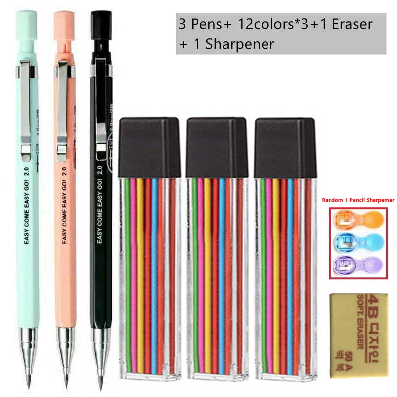 2.0mm 기계식 연필 세트, 2B 검정/컬러 리필심  - Staedtler Pencil Lumocolor 리뷰 및 가격